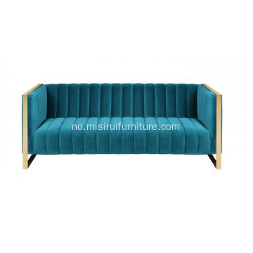 American Light Luxury Blue Fabric Sofa Set